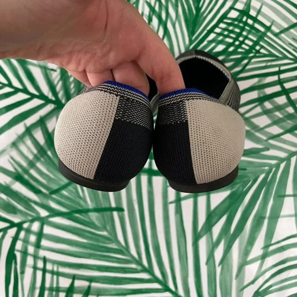 Rothy's The Cap Toe Flats Buffalo Plaid Black & White Size 9.5 - Picture 7 of 9